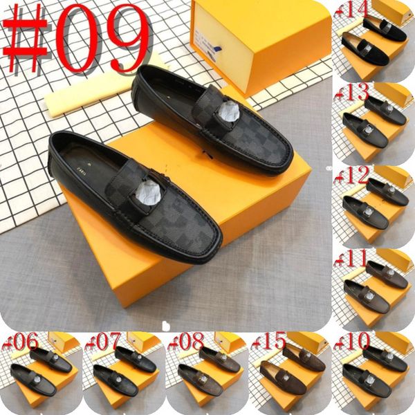 

9model genuine leather designer men dress shoes outdoor fashion luxurious brand men's loafers moccasins breathable slip on shoes big si, Black