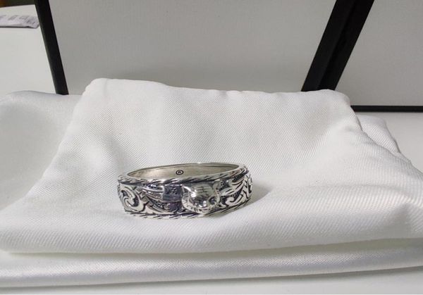

stones tiger head 925 sterling silver ring couple personality retro ring man and woman ring fashion jewelry supply8769997