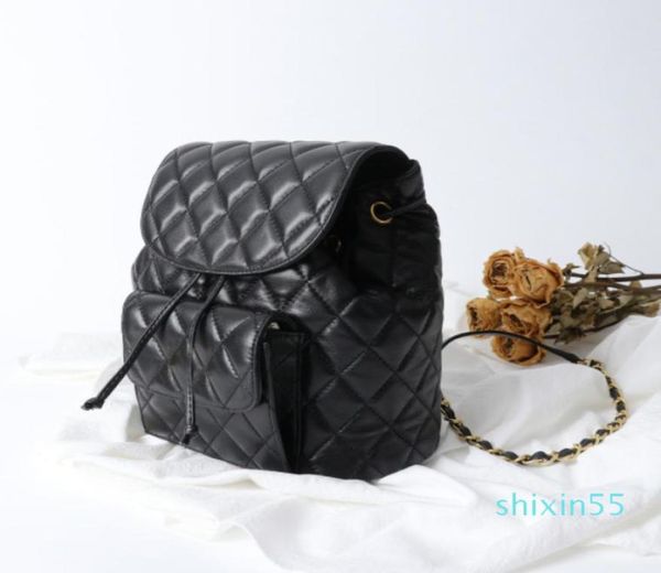 

5a quality luxurys designers bags 11 backpack school backpacks quilted black genuine leather wallet hardware chain rope trave9362784