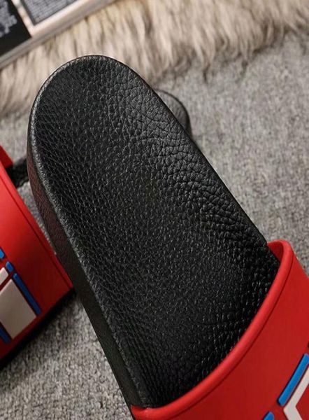 

designer rubber slide sandal floral brocade men slipper gear bottoms flip flops women striped beach causal slippers with box g111708536, Black