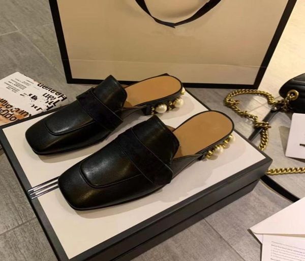 

slipper fashion slippers sandals flat shoes women shoe sandal woman e indoo scuffs summer leather pear ldesigner s3156875, Black
