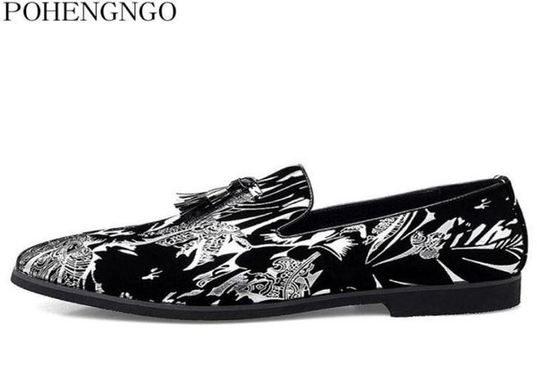 

dress shoes men colorful business italian style handmade exquisite embroidery designer wedding leather man elegant7651287, Black