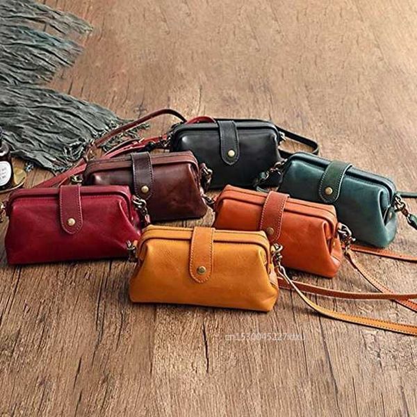 

evening bags retro handmade casual leather shoulder bags doctor bag clutch crossbody women vintage style travel handbags messenger dropship