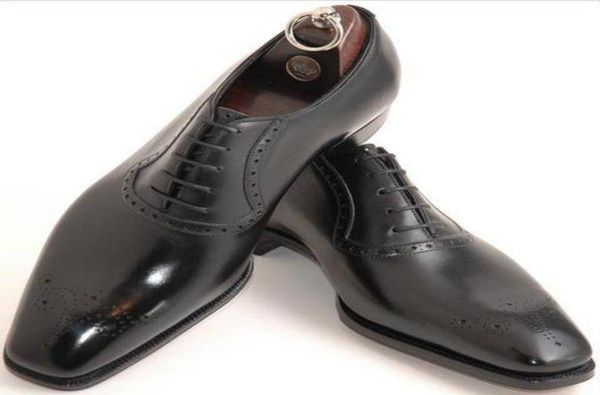 

men039s dress shoes oxfords shoes men039s shoes custom handmade shoes genuine calf leather semi brogue shoes hd1454284025, Black