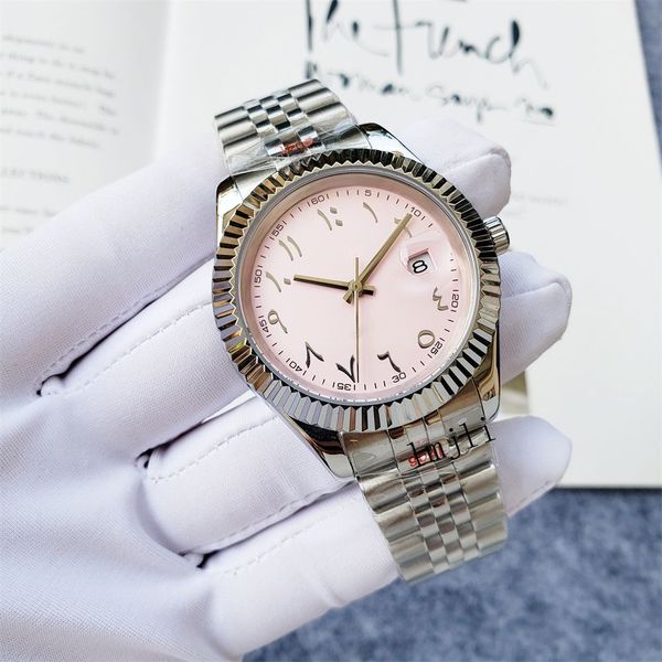 

women's light luxury quartz battery automatic date watch stainless steel watch band, Slivery;brown