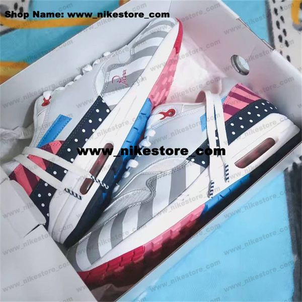 

shoes running designer parra airmax1 sneakers air one max size 12 87 at3057-100 us 12 eur 46 1 women us12 tennis high white