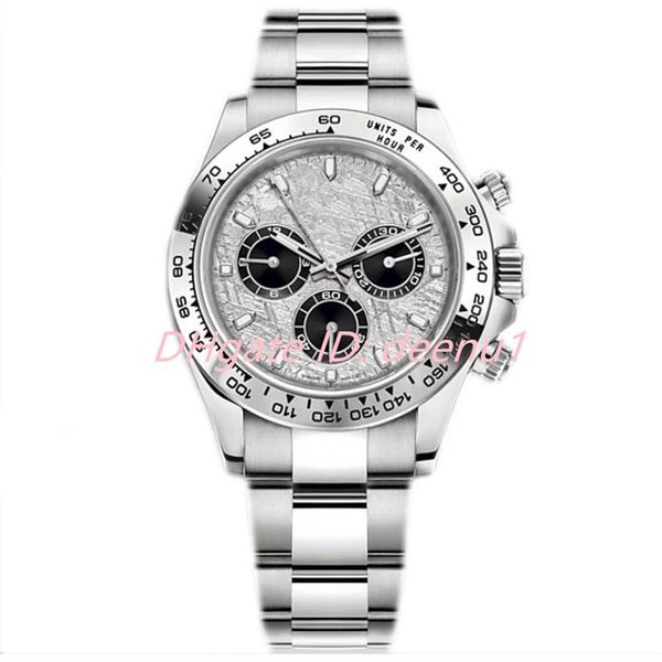 

deenu1-new men's automatic mechanical watch black ceramic bezel 40mm fashion white disc bracelet folding clasp work full-feat234d, Slivery;brown