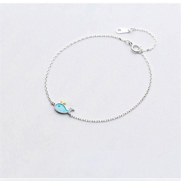 

link bracelets 1pc epoxy accessories fashion girls gift silver bracelet for women cuff cute whale dolphin315z, Black