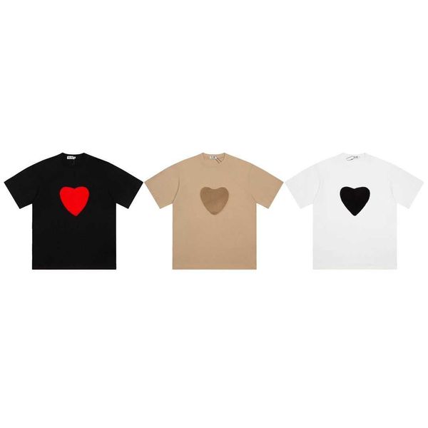 

designer fashion t shirt 23ss cdgs play cartoon love short sleeve cg loose versatile t-shirt for men and women, White;black