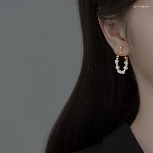 

dangle earrings silver 925 sterling with pearl minimalist style333i