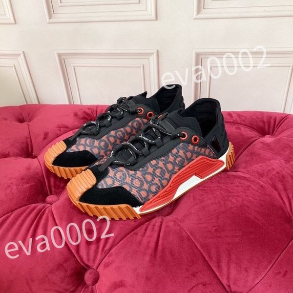 

new luxury designer calfskin casual shoes reflective sneakers vintage leather trainers fashion platform leisure shoes lace-up tsneaker, Black