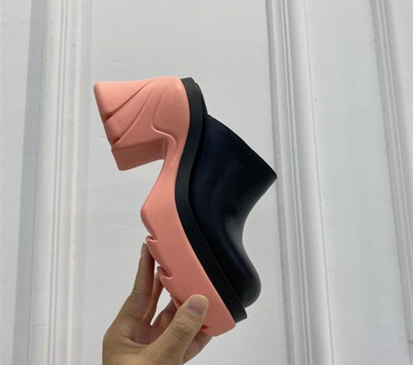 

women039s sandals slippers thick heel sole calf leather upper soft lining luxury comfortable round toe cap 2021 latest9246601, Black