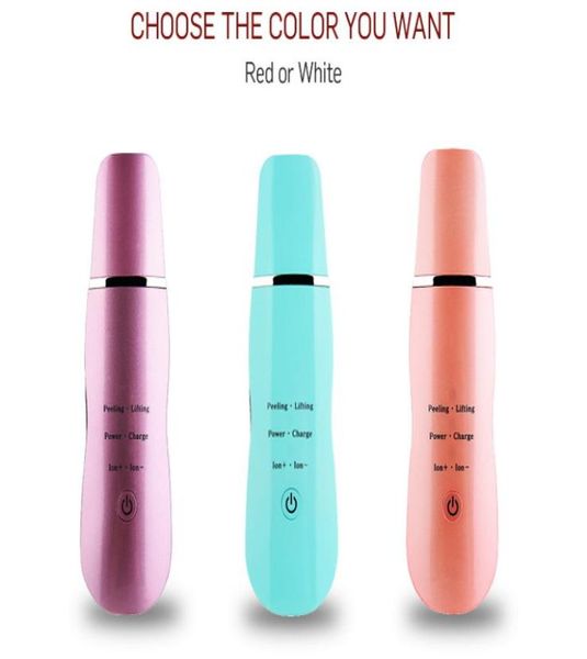 

sc003 moq 1 24khz ultrasonic ion skin scrubber rechargable facial peels beauty device blackhead removal exfoliator face lift beaut8010563