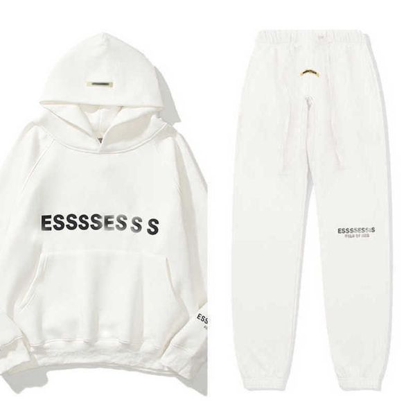 

men's luxury classics sweatshirts esss entials tracksuits letter hoodies men women sportswear hooded pant coat sweater pullover couple, Gray