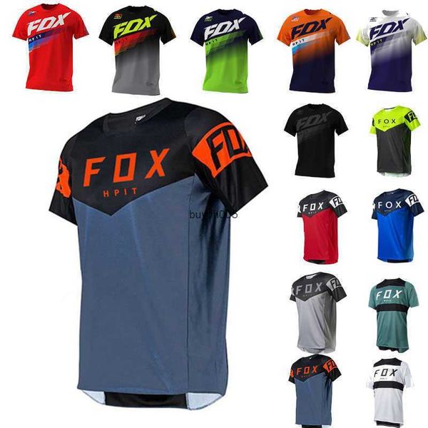 

men's t shirt 2023 new style downhill jerseys hpit fox mountain bike mtb offroad dh motorcycle jersey motocross sportwear racing bike, White;black