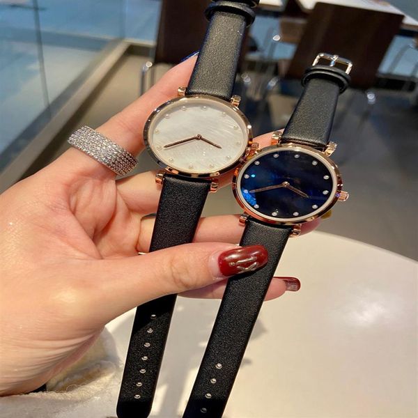 

brand watches beautiful women lady girl pearl style dial leather strap quartz wrist watch ar48271q, Slivery;brown