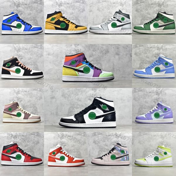 

jumpman 1 1s mid mens basketball shoes lost found bred patent university blue stage haze hyper royal dark mocha denim visionaire heritage me
