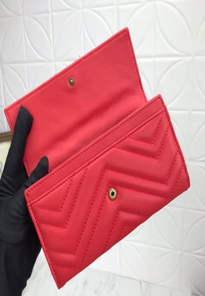 

443436 marmont continental wallet designer womens long flap leather wallets card holder zip coin slim purse key pouch mini pochett9011396, Red;black