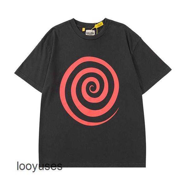 

shirt galleryes 2023 mens tshirts dept swirl t short sleeve american trendy vintage summer loose worn high street t-shirt for men, White;black