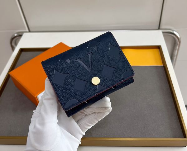 

fashion designer wallets luxury womens short purses embossed flowers letters credit card holders ladies plaid money clutch bag with original, Red;black