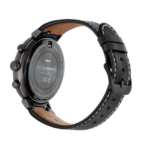 

watch bands genuine leather band strap for asus zenwatch 3 wi503q266i, Black;brown