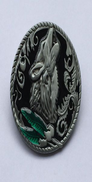 

western wolf belt buckle swby459 suitable for 4cm wideth belt with continous stock 2586455, Slivery;black