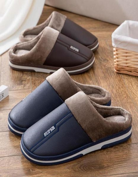 

slippers size 47 48 49 50 men autumn winter warm big waterproof large home bedroom casual shoes house indoor slides4476134, Black