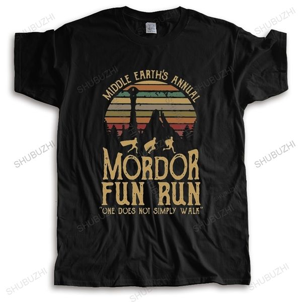 

men s t shirts men summer brand tshirt cotton t shirt middle earths annual mordor fun run funny print mens streetwear teeshirt 230420, White;black