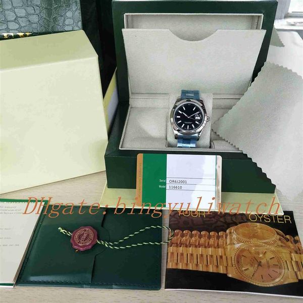 

men's luxury date just 126300 41mm black dial asian 2813 automatic movement stainless steel sapphire men watch original box2749, Slivery;brown