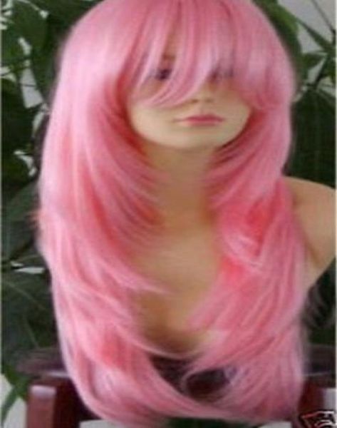 

new fashion picture wig gt long pink straight heatresistant women girls039 cosplay party hair 4131493, Black