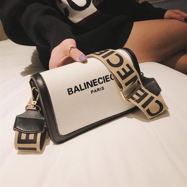 

2021 fashion niche design small square bags summer letter wide strap shoulder messenger bags women purse and handbags310g