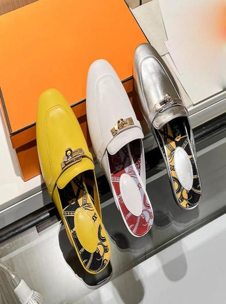 

r summer classic slippers neutral luxury fashion leather multicolor women muller casual shoes h metal buckle comfortabl3250041, Black