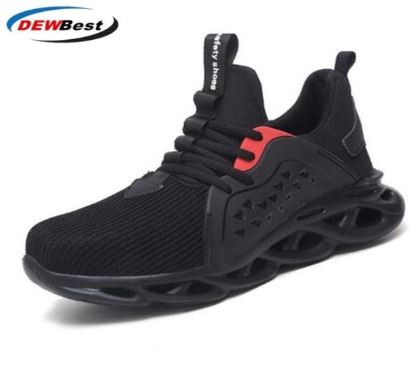 

dew man men safety steel cap toe construction shoes laceup work sneakers brathable safty footwear y2009154449024, Black;brown