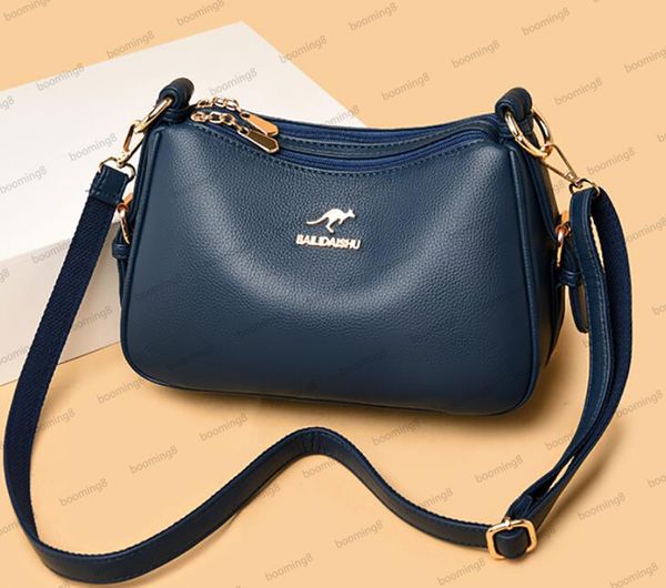 

2023 new women's bag soft leather handbag casual one shoulder diagonal straddle bag