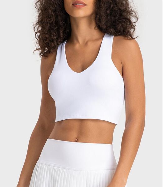 

lu-381 yoga sports bra vest high elastic shockproof women underwears with chest pad running fitness gym shirt inner jacket tank, White;red