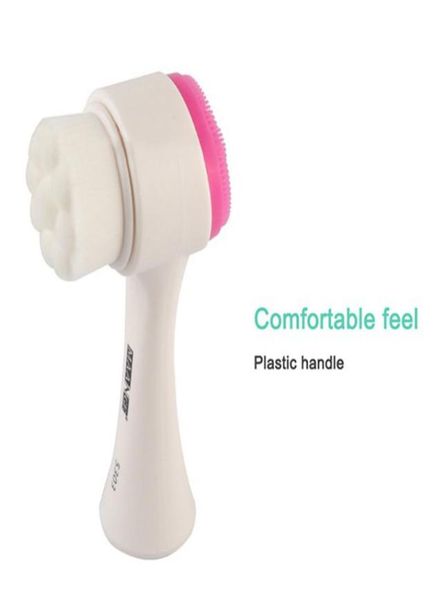 

twosided silicone face scrub clean facial cleanser brush skin care washing brush massager pore cleaner wash face makeup6802873