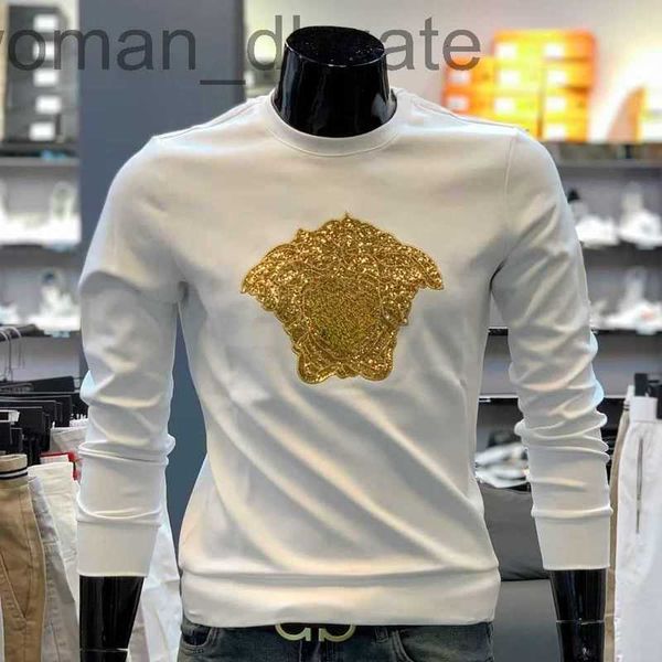 

men's hoodies & sweatshirts designer sweater mens sweatshirt vers hoodie gold medusa sequins embroidery sweat long sleeve tshirt 4xl 5x, Black