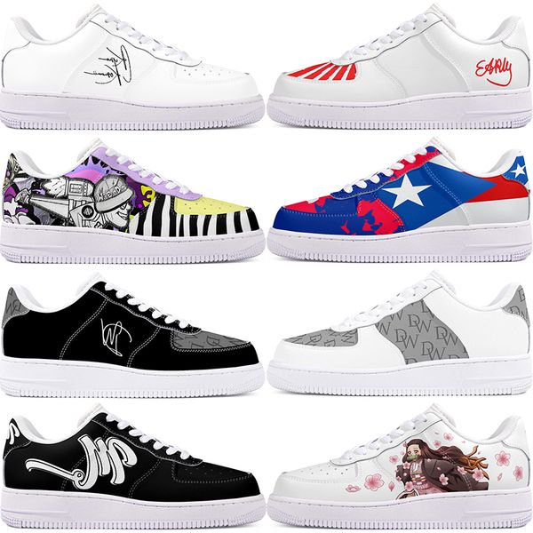 

DIY shoes fashion comfortable autumn mens Leisure shoes one for men women platform precious sneakers Classic cartoon graffiti trainers comfortable sports 1010