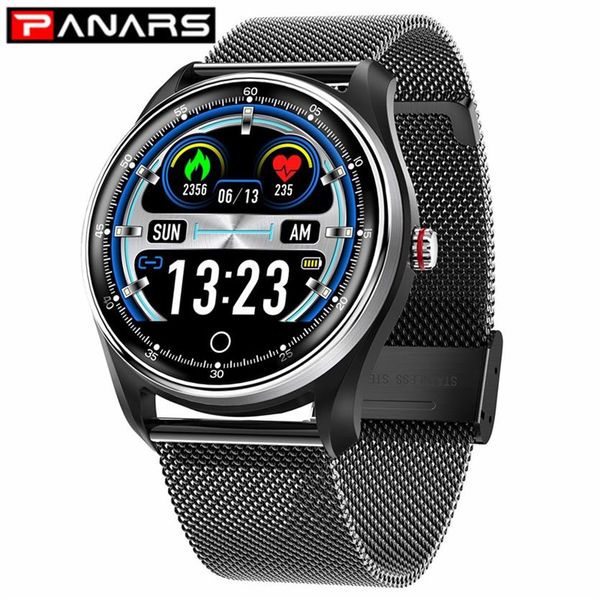 

panars smart watch men sports bluetooth message reminder waterproof heart rate blood pressure monitoring women wrist watches222f, Slivery;brown