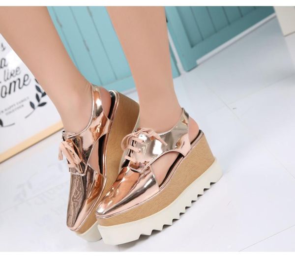 

stella mccartney women platform gladiator sandals shoes cutout sneakers shoes flats 2018 summer ladies casual runway sneakers zapa4123451, Black