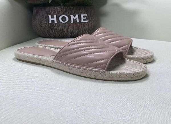 

luxury fashion espadrilles slippers for womens girls ladies genuine leather soft comfortable designer flip flop slides loafers eur1874218, Black