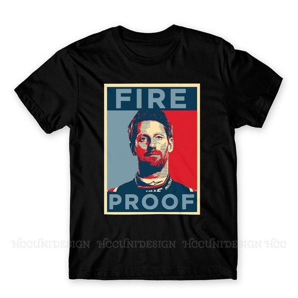 

men's t shirts romain grosjean fire proof t shirts 100 cotton clothing funny short sleeve crewneck tee shirt 230419, White;black