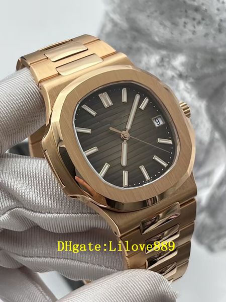

nautilus automatic mechanical men watch 40mm blue dial sapphire stainless steel 5711 glass back men's wristwatches montre de luxe lumin, Slivery;brown