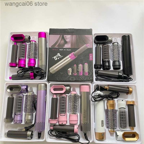 Electric Hair Dryer Five in one hot air comb automatic curling stick curling straight dual-purpose hairdressing modeling comb electric hair dryer hair comb L2674