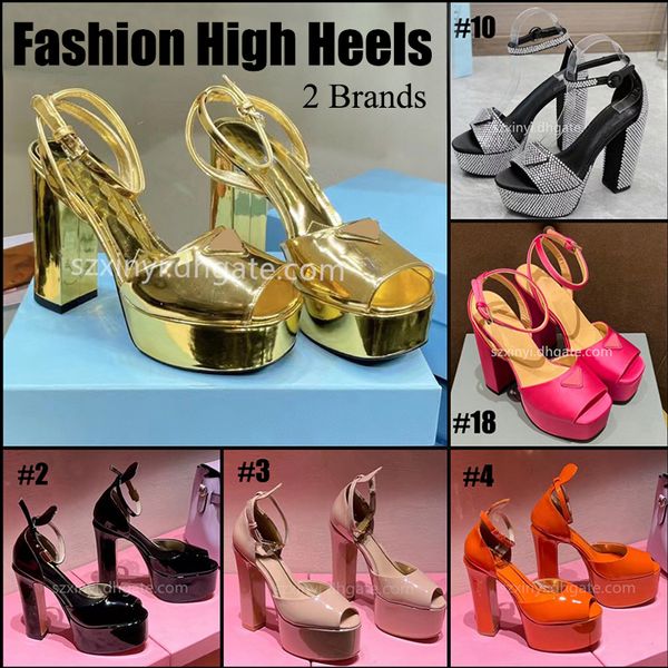 

2Brands Top-quality Fashion Women's Leather Platform High Heels Sandals, #11 white with diamond