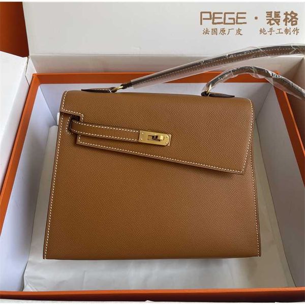 

hand double epsom cowhide shoulder women'sqq with h logo high quality