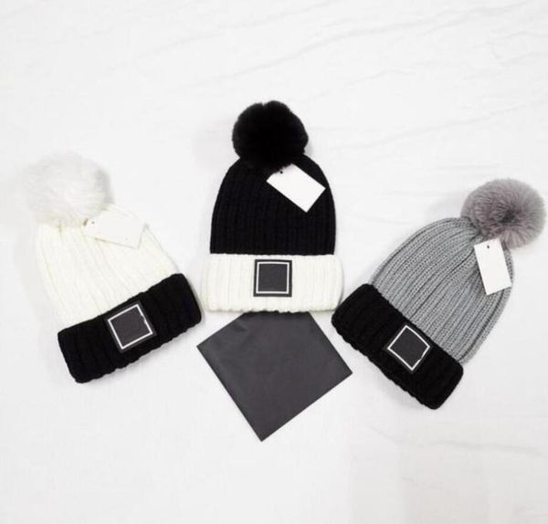 

fashion womens beanie brand designer letter printing solid color wool knitting hats women girl winter keep warm comfor1048977, Blue;gray