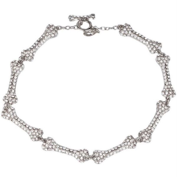 

charming classic eightsection bone necklace full of diamonds flashing diamonds fivesection bone saturn necklace european and ameri248z, Silver
