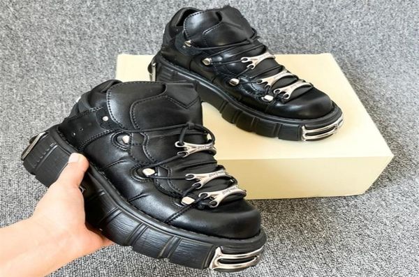 

dress shoes punk style women sneakers 6cm platform shoes woman creepers female casual flats metal decoration thick bottom women te4564654, Black