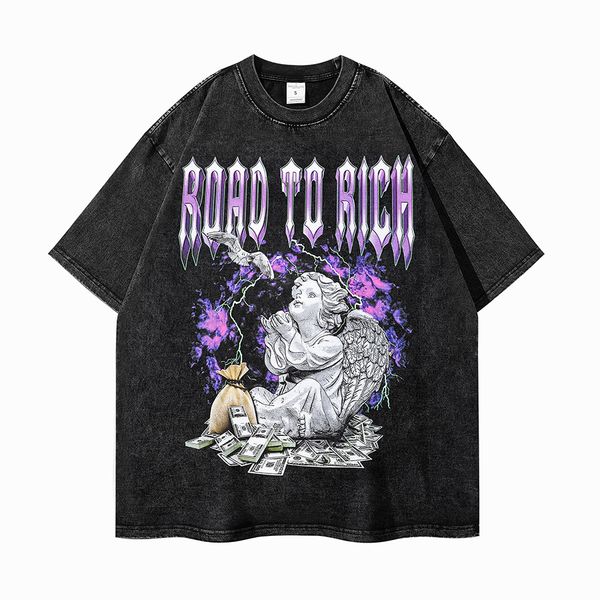 

oversize t shirts tees us eur size short sleeve tee print suprior vintage t-shirts cotton hip hop casual tee s-2xl msk62, Black;brown